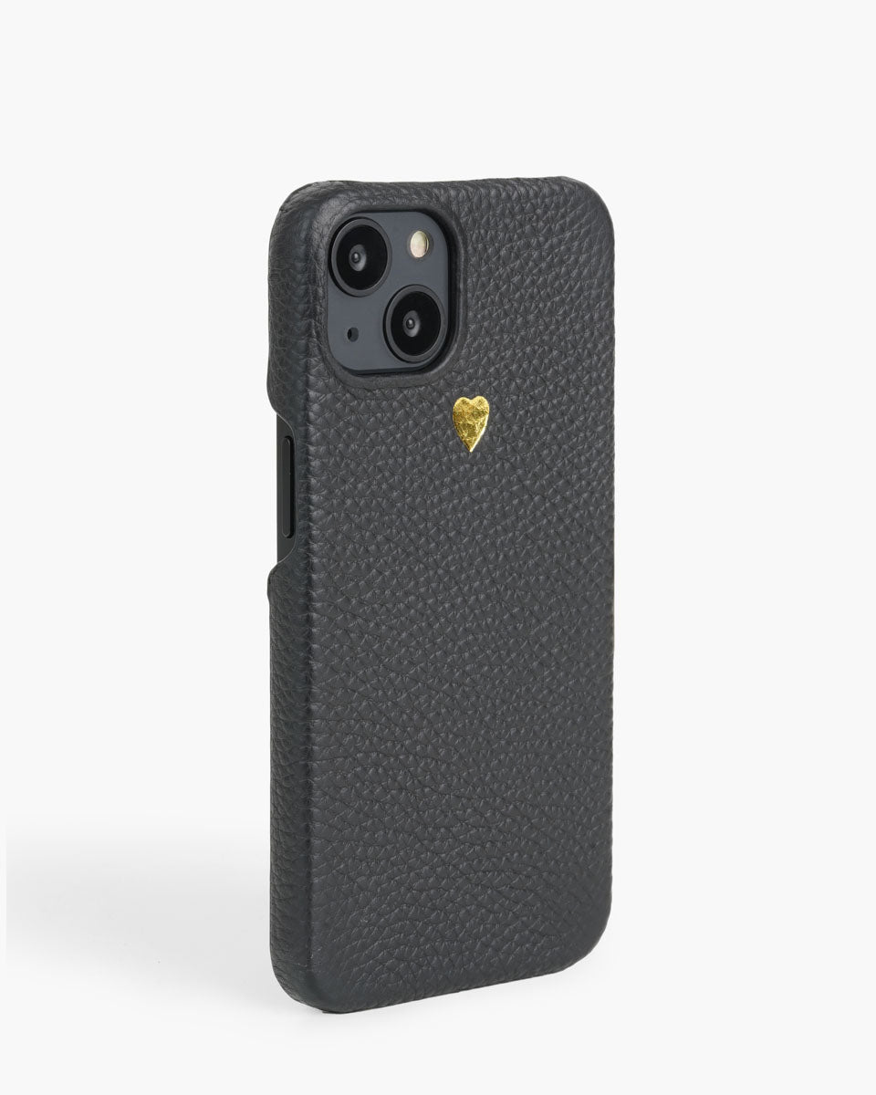 Genuine Black Pebble Leather Iphone case