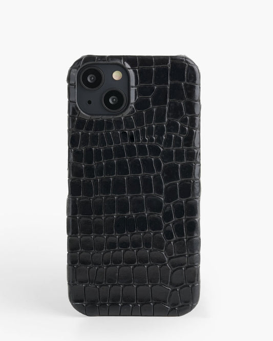 Genuine Black Croc Genuine Leather Iphone case