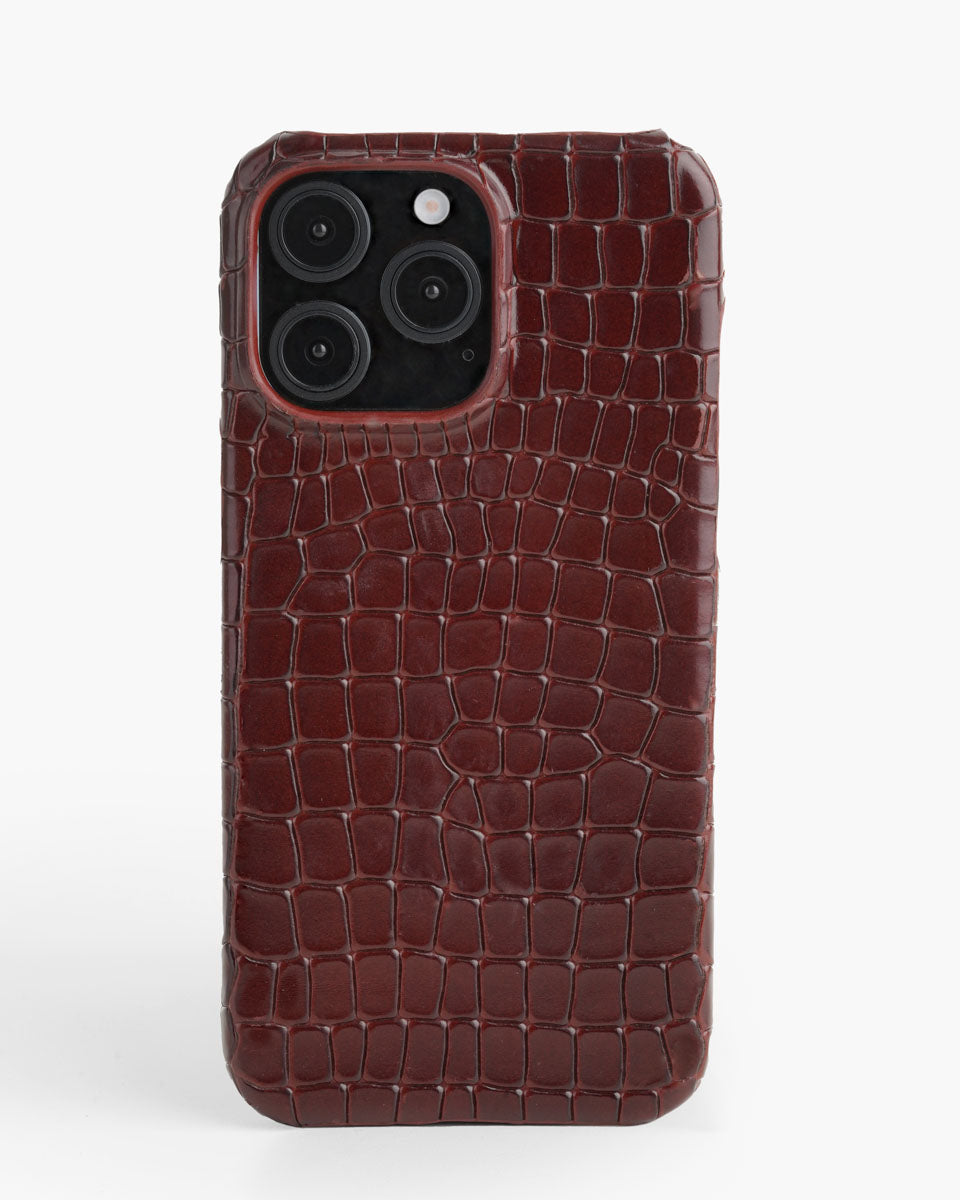 Genuine Burgundy Leather Iphone case