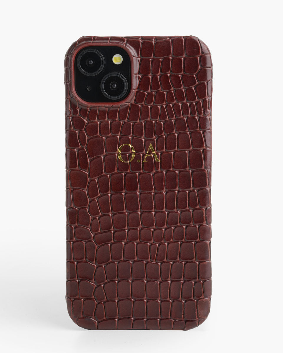 Genuine Burgundy Leather Iphone case