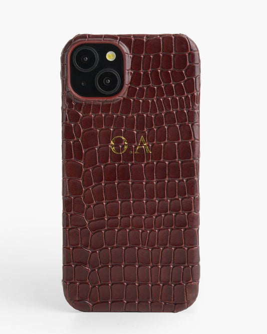 Genuine Burgundy Leather Iphone case