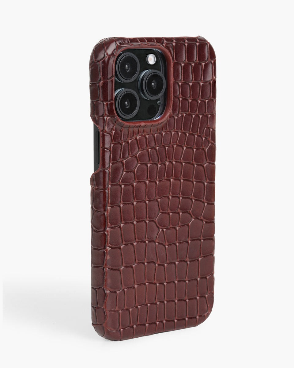 Genuine Burgundy Leather Iphone case