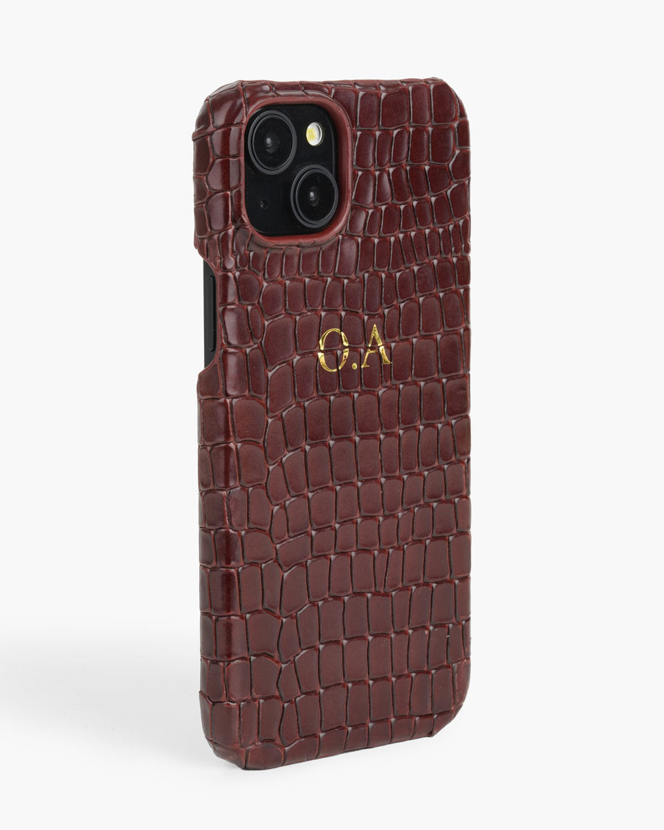 Genuine Burgundy Leather Iphone case