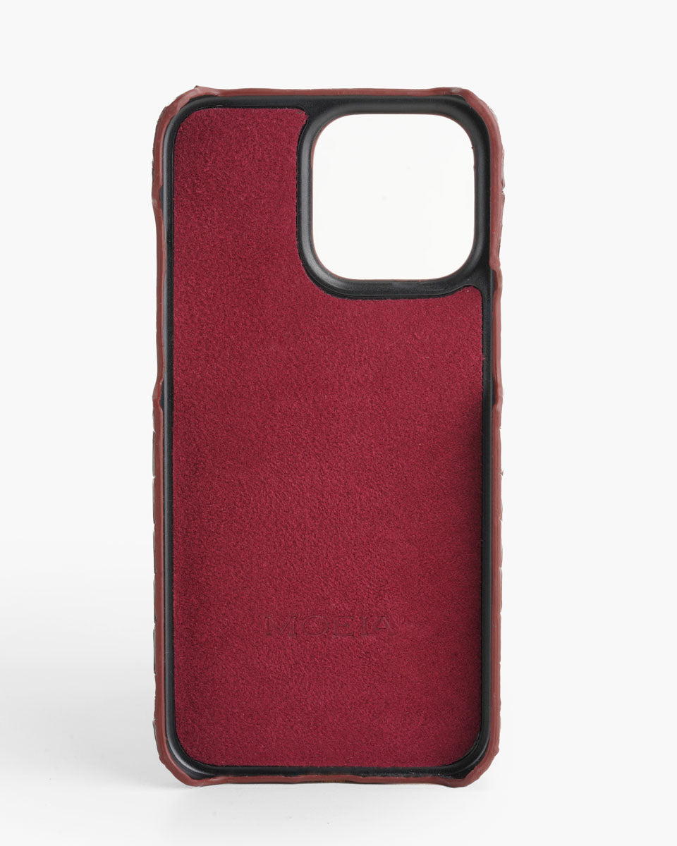 Genuine Burgundy Leather Iphone case